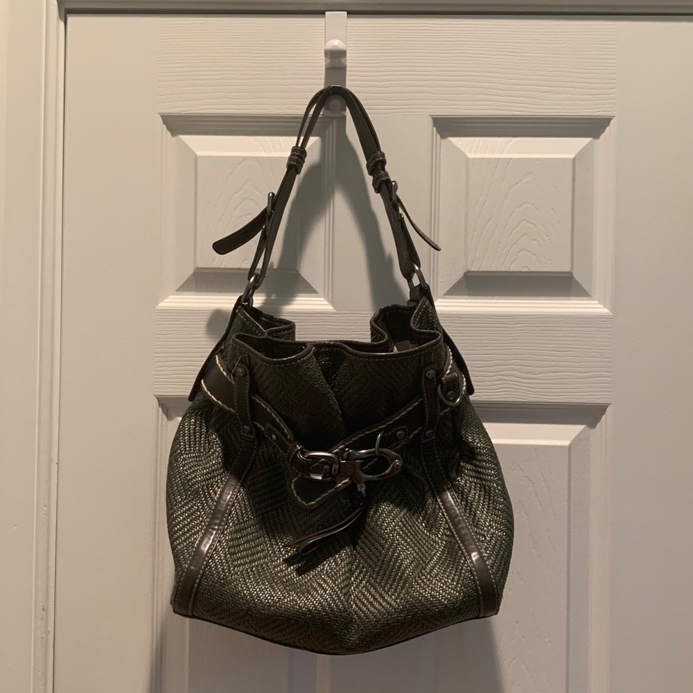 Francesco Biasia green leather bag